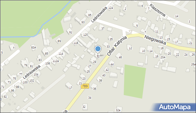 Żarki, Ofiar Katynia, 31, mapa Żarki