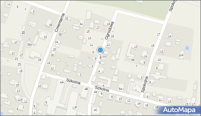 Adamów, Ogrodowa, 8, mapa Adamów