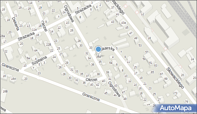Aleksandrów Kujawski, Ogrodowa, 35A, mapa Aleksandrów Kujawski