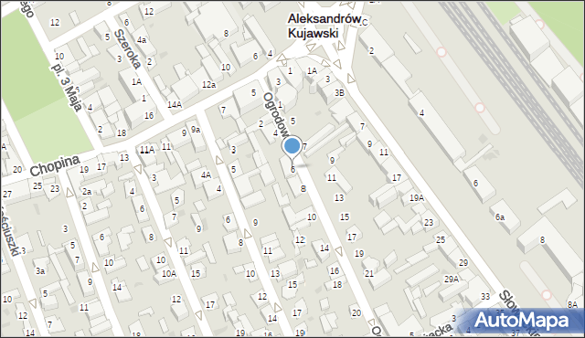 Aleksandrów Kujawski, Ogrodowa, 6, mapa Aleksandrów Kujawski