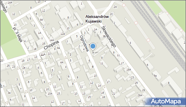 Aleksandrów Kujawski, Ogrodowa, 7, mapa Aleksandrów Kujawski