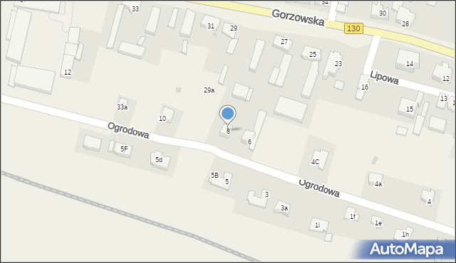 Baczyna, Ogrodowa, 8, mapa Baczyna