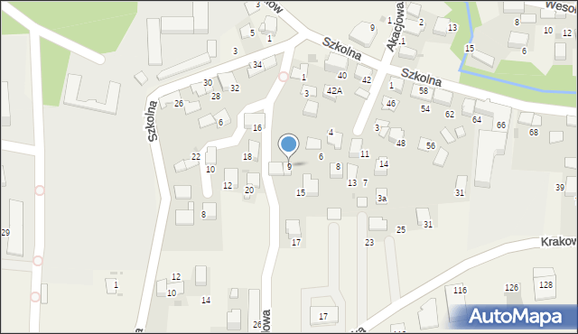Balice, Ogrodowa, 9, mapa Balice