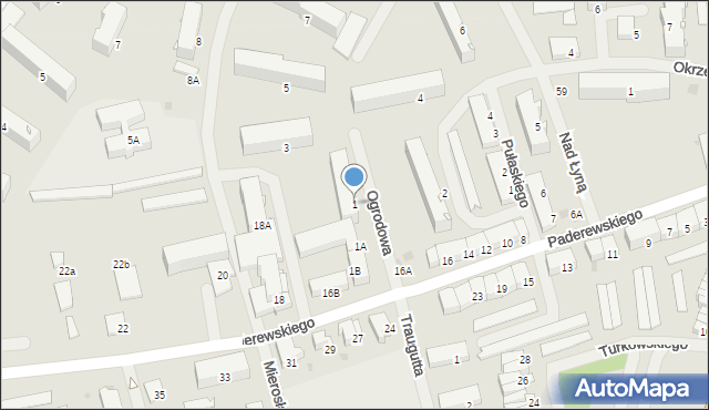 Bartoszyce, Ogrodowa, 1, mapa Bartoszyce