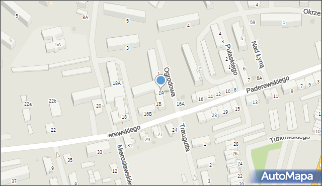 Bartoszyce, Ogrodowa, 1A, mapa Bartoszyce