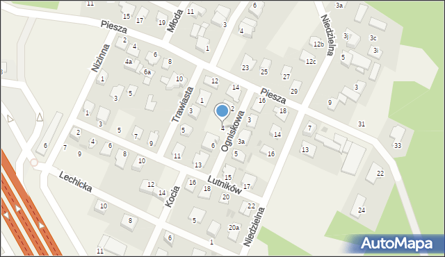 Białe Błota, Ogniskowa, 4, mapa Białe Błota