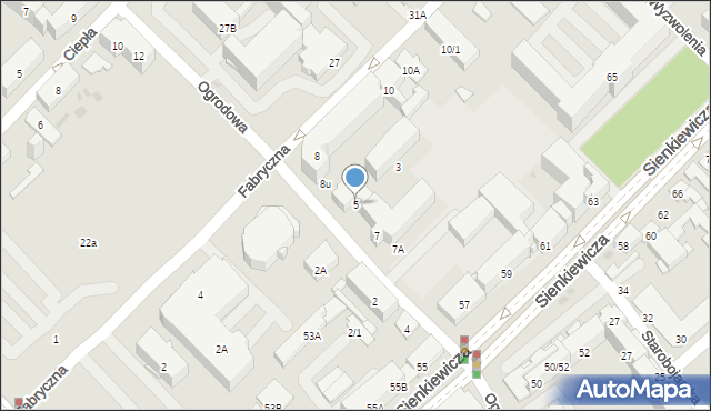 Białystok, Ogrodowa, 5, mapa Białegostoku