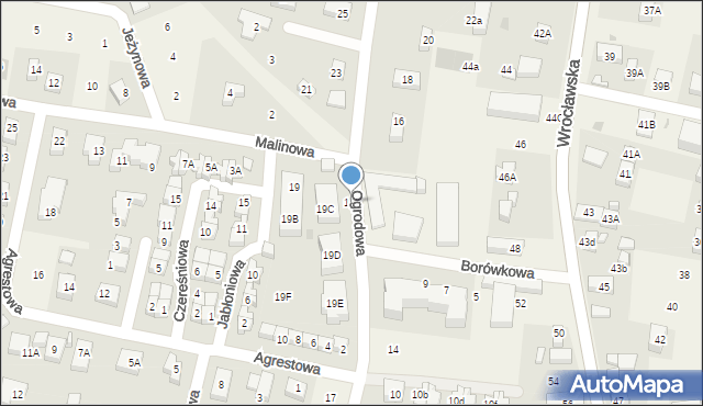 Bielany Wrocławskie, Ogrodowa, 14a, mapa Bielany Wrocławskie