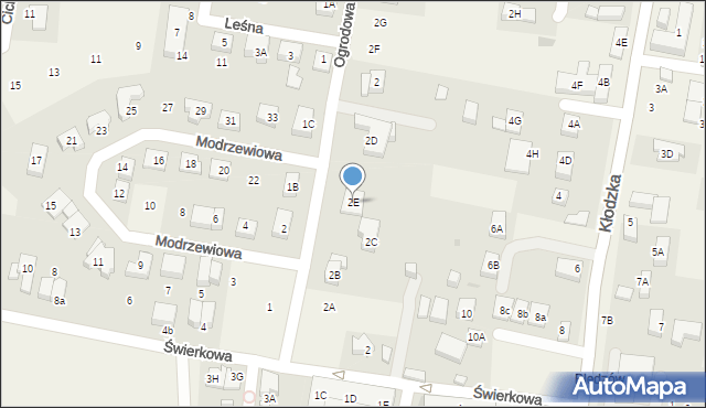 Bielany Wrocławskie, Ogrodowa, 2E, mapa Bielany Wrocławskie