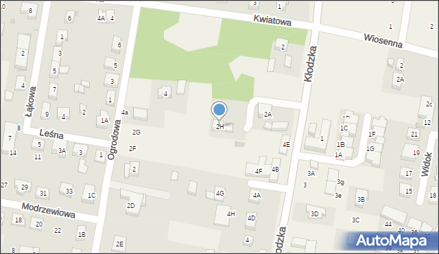 Bielany Wrocławskie, Ogrodowa, 2H, mapa Bielany Wrocławskie