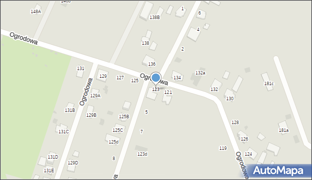 Bielsk Podlaski, Ogrodowa, 123, mapa Bielsk Podlaski