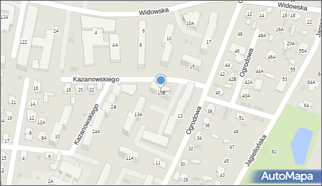 Bielsk Podlaski, Ogrodowa, 13B, mapa Bielsk Podlaski