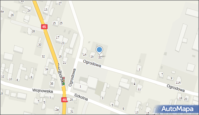 Bieńkowice, Ogrodowa, 1C, mapa Bieńkowice