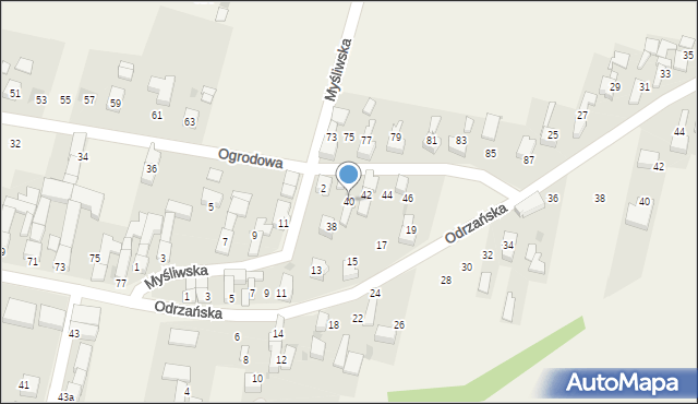 Bieńkowice, Ogrodowa, 40, mapa Bieńkowice