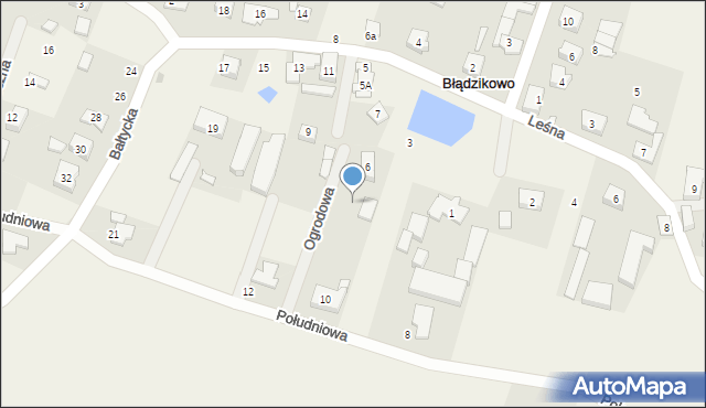 Błądzikowo, Ogrodowa, 4a, mapa Błądzikowo