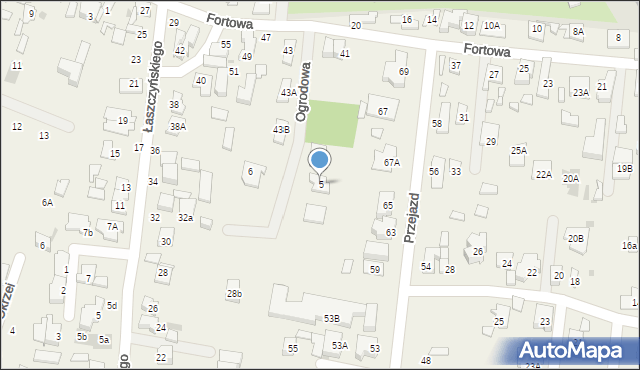 Blizne Łaszczyńskiego, Ogrodowa, 5, mapa Blizne Łaszczyńskiego