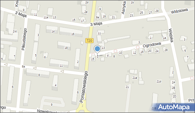 Błonie, Ogrodowa, 2, mapa Błonie