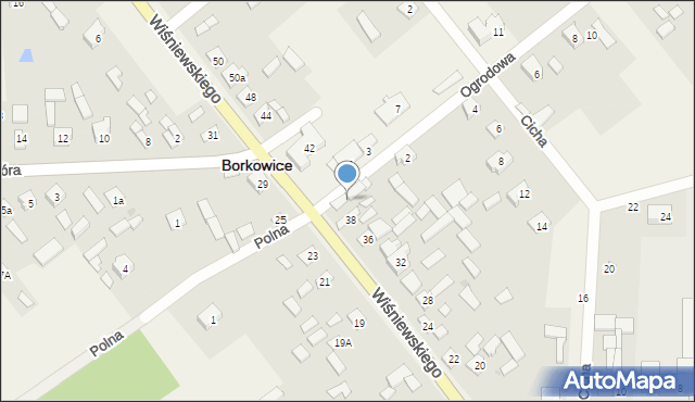 Borkowice, Ogrodowa, 2, mapa Borkowice