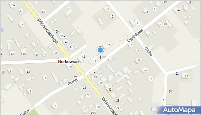 Borkowice, Ogrodowa, 3, mapa Borkowice