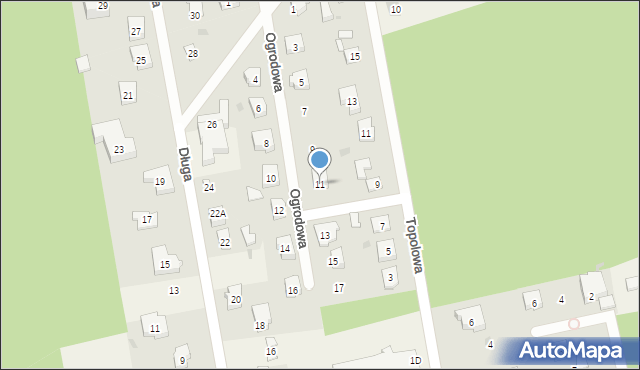 Borowo, Ogrodowa, 11, mapa Borowo