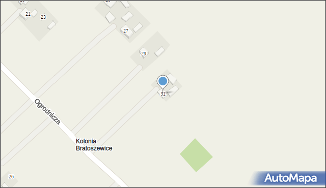 Bratoszewice, Ogrodnicza, 31, mapa Bratoszewice