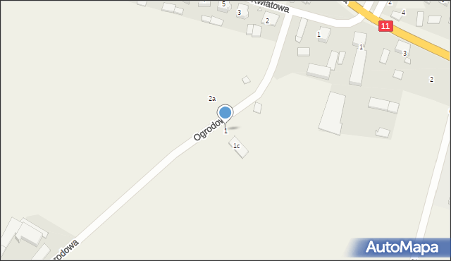 Brodowo, Ogrodowa, 1, mapa Brodowo