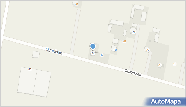 Broszków, Ogrodowa, 34, mapa Broszków