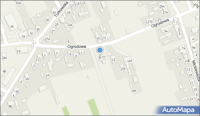 Brudzew, Ogrodowa, 8, mapa Brudzew