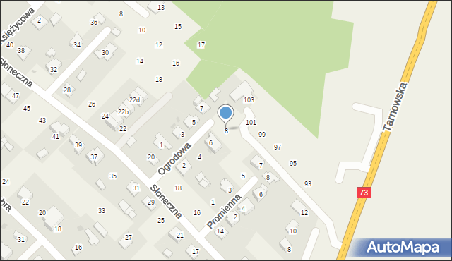 Brzozówka, Ogrodowa, 8, mapa Brzozówka