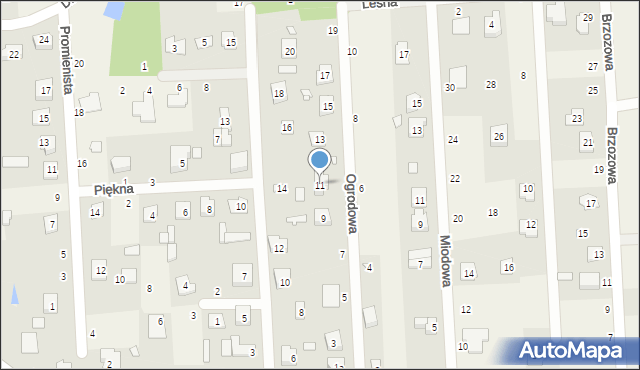 Budy Barcząckie, Ogrodowa, 11, mapa Budy Barcząckie