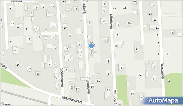 Budy Barcząckie, Ogrodowa, 2, mapa Budy Barcząckie