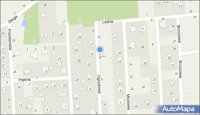 Budy Barcząckie, Ogrodowa, 8, mapa Budy Barcząckie