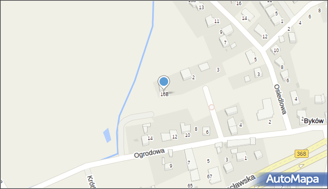 Byków, Ogrodowa, 16B, mapa Byków