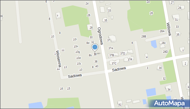 Cegłów, Ogrodowa, 36, mapa Cegłów