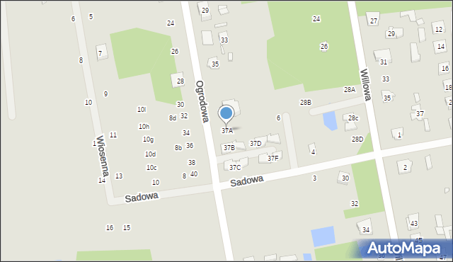 Cegłów, Ogrodowa, 37A, mapa Cegłów