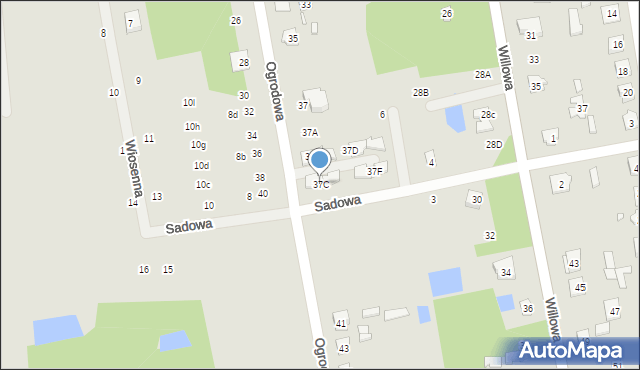 Cegłów, Ogrodowa, 37C, mapa Cegłów