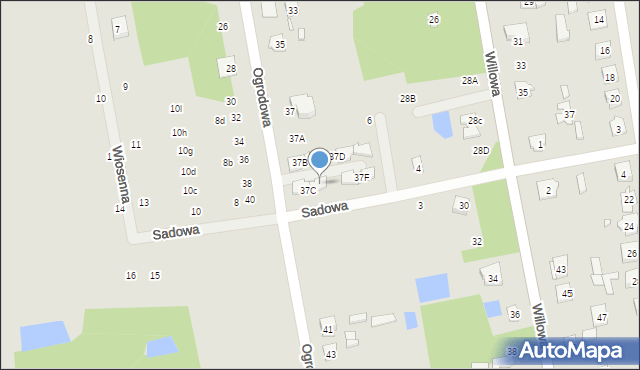 Cegłów, Ogrodowa, 37H, mapa Cegłów