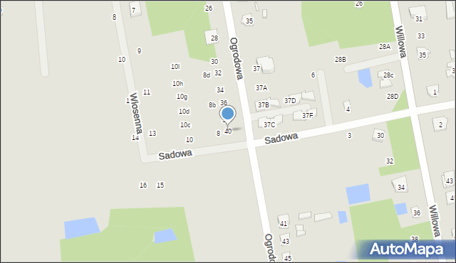 Cegłów, Ogrodowa, 40, mapa Cegłów