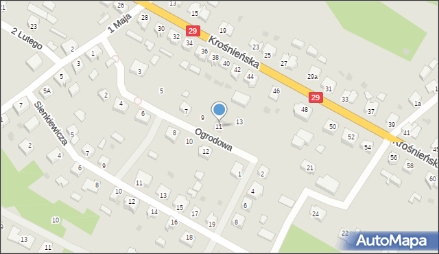 Cybinka, Ogrodowa, 11, mapa Cybinka