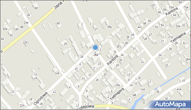 Czarny Dunajec, Ogrodowa, 28a, mapa Czarny Dunajec