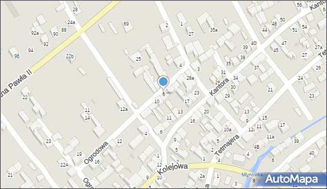 Czarny Dunajec, Ogrodowa, 6, mapa Czarny Dunajec