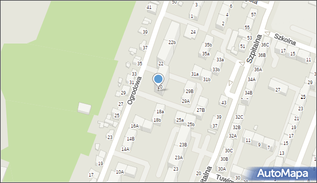 Czeladź, Ogrodowa, 20A, mapa Czeladź