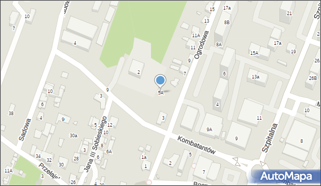 Czeladź, Ogrodowa, 5A, mapa Czeladź