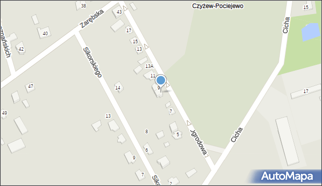 Czyżew, Ogrodowa, 9A, mapa Czyżew