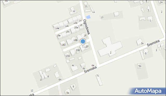 Dąbrowa, Ogrodowa, 20A, mapa Dąbrowa