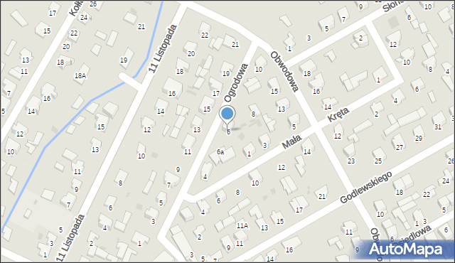 Dąbrowa Białostocka, Ogrodowa, 6, mapa Dąbrowa Białostocka