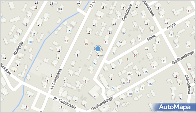 Dąbrowa Białostocka, Ogrodowa, 7, mapa Dąbrowa Białostocka