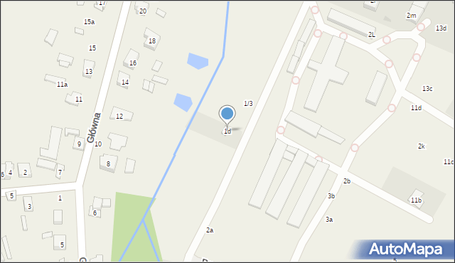 Dąbrówka-Sowice, Ogrodowa, 1d, mapa Dąbrówka-Sowice