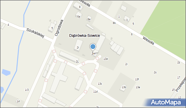 Dąbrówka-Sowice, Ogrodowa, 2m, mapa Dąbrówka-Sowice