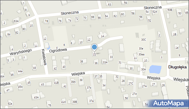 Długołęka, Ogrodowa, 11, mapa Długołęka